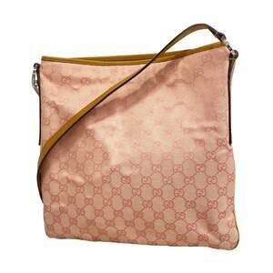 Gucci Shoulder Bag GG Canvas 113013 Pink Beige Women's